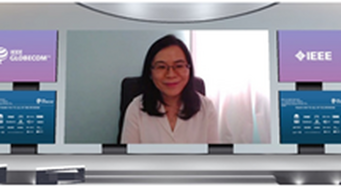 Intervención de Peiying Zhu, vicepresidenta senior de Investigación Inalámbrica de Huawei, sobre 6G en IEEE Globecom 2021 a través de una plataforma virtual 3D.