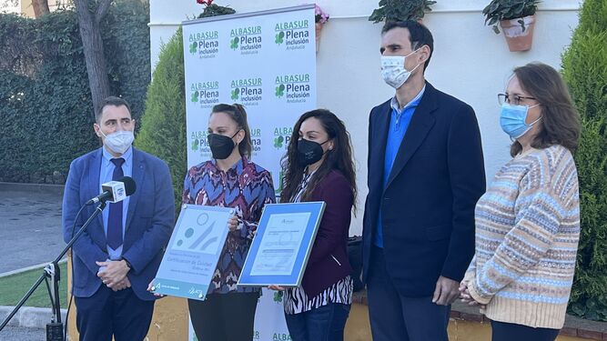 Albasur Plena Inclusión de Priego de Córdoba recibe la certificación de Calidad Óptima.