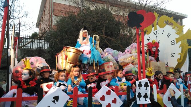 Una carroza en la comitiva de los Reyes Magos de Priego de Córdoba.