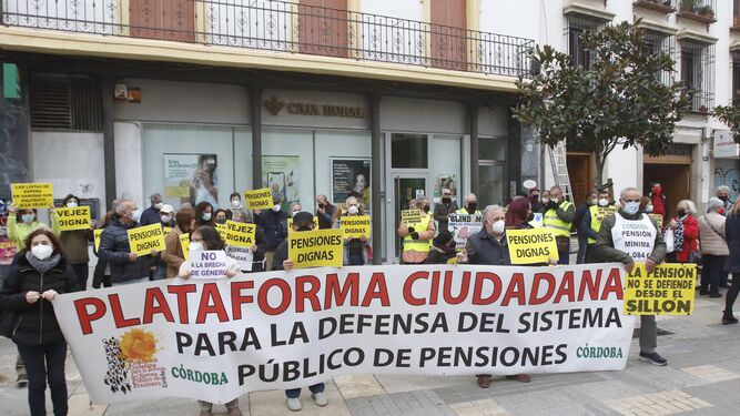 Concentración de La Plataforma Ciudadana para la Defensa del Sistema Público de Pensiones.