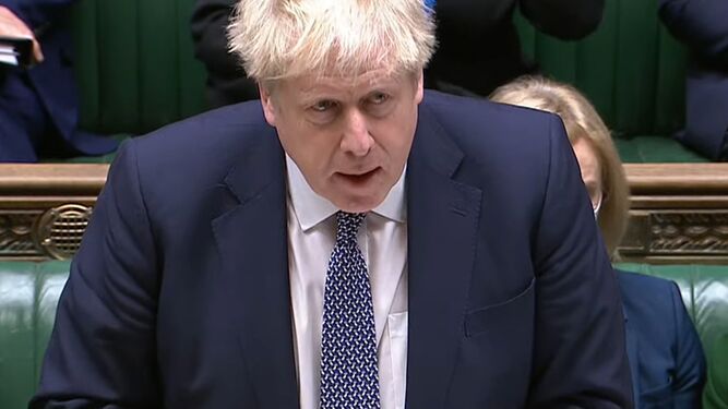 Boris Johnson, durante su intervención este miércoles en la Cámara de los Comunes.