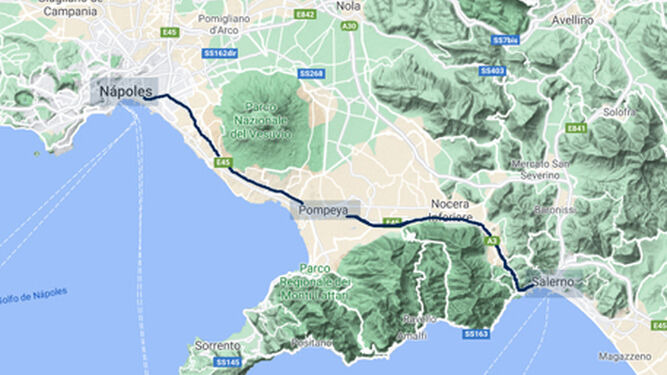 Autopista italiana A3, que conecta Nápoles con Salerno, en el sur del país.