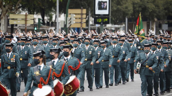Desfile de la Guardia Civil en República Argentina, el pasado octubre.