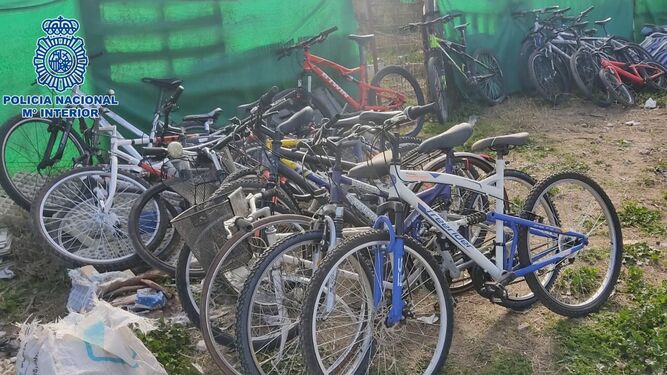 Bicicletas recuperadas por la Policía Nacional.