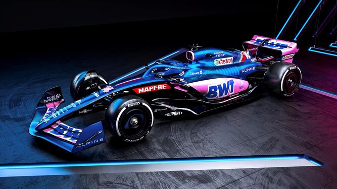 El nuevo coche de Fernando Alonso para la temporada 2022/2023.