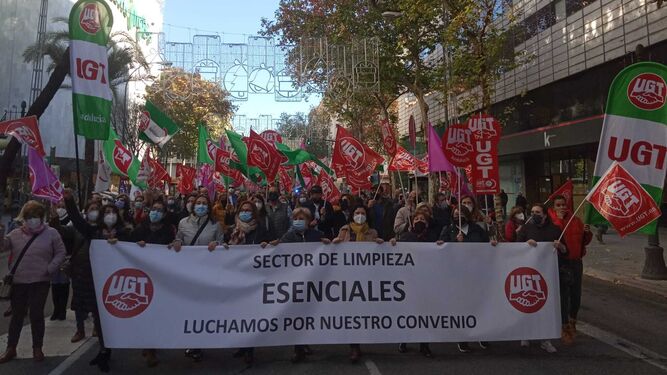 Huelga de la limpieza en Córdoba, en una imagen de archivo.