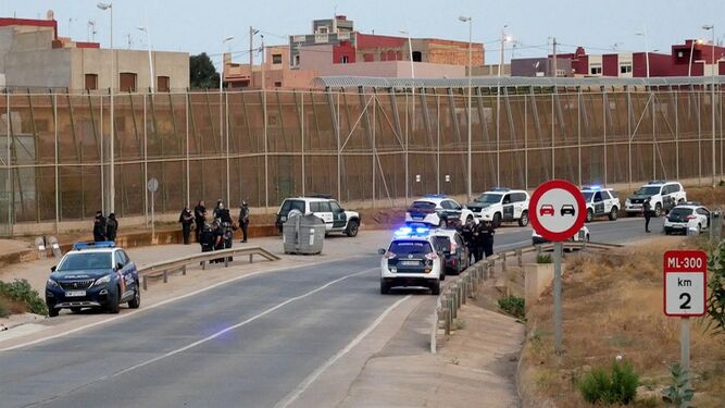 Imagen de archivo de un tramo de la valla fronteriza de Melilla.