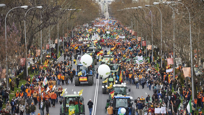 Protesta del mundo rural en Madrid.