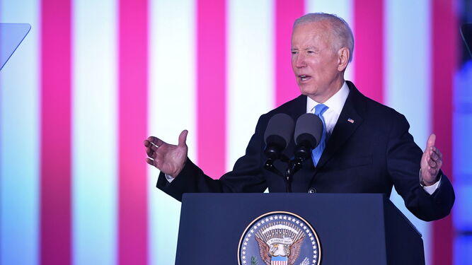 Joe Biden, durante su discurso en Varsovia.
