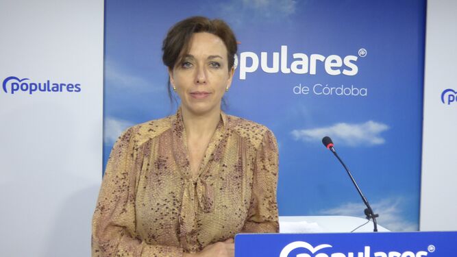 María Luisa Ceballos, durante su comparecencia.