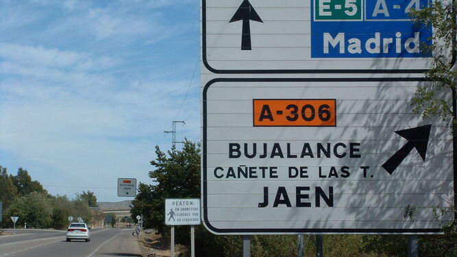Carretera A-306 a su paso por la provincia de Córdoba.