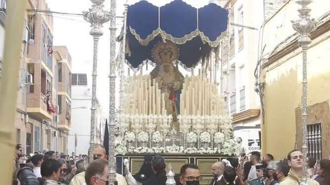La Virgen de la Estrella, durante su salida procesional del pasado Lunes Santo.