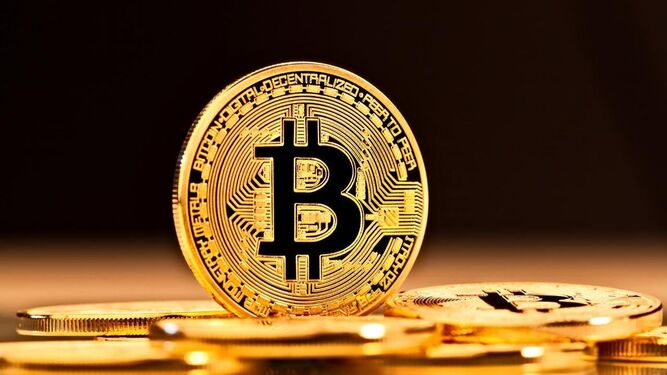 Una representación de la moneda virtual Bitcoin