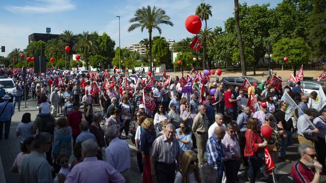 Asistentes a una pasada manifestación del 1 de Mayo en Córdoba.