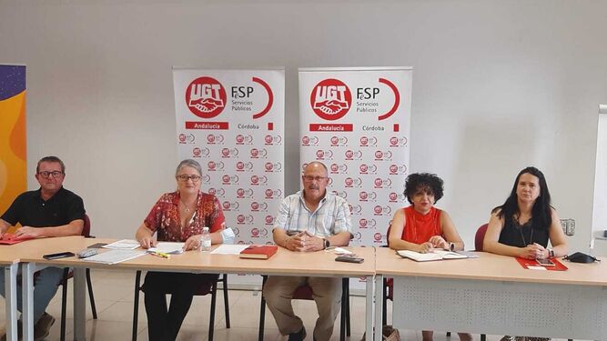 Rueda de prensa ofrecida por UGT en Córdoba.