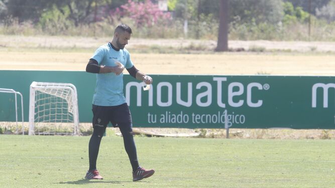Felipe Ramos durante el último entrenamiento del Córdoba.