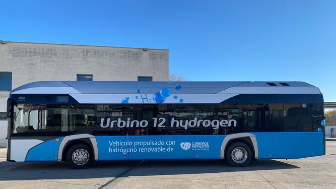 El autobús de hidrógeno que probó Aucorsa durante el pasado mes de diciembre.
