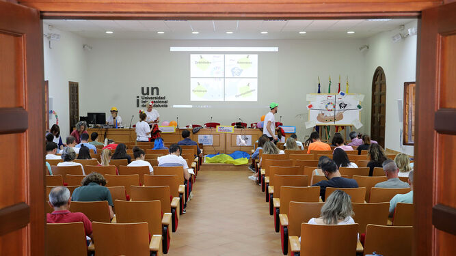 Una de las aulas de la sede de la UNIA en La Rábida.