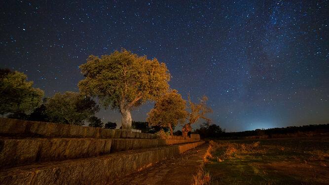 Cielo lleno de estrellas en la reserva Starlight  de Los Pedroches.