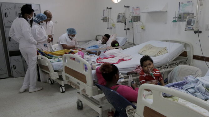 Pacientes en un hospital.