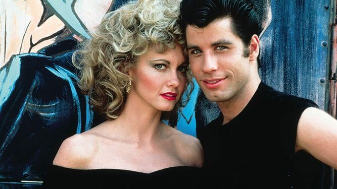 Olivia Newton-John con John Travolta, en 'Grease'.