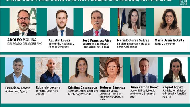 Estos son los nuevos delegados territoriales de la Junta de Andalucía en Córdoba