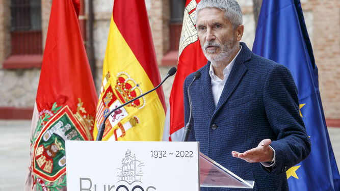 El ministro del Interior, Fernando Grande-Marlaska, presenta en la prisión de Burgos un estudio sobre reincidencia.
