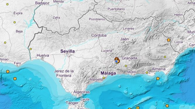Mapa sísmico del Instituto Geográfico Nacional.