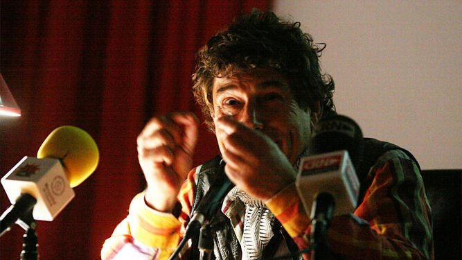 Jesús Quintero en una conferencia en la Universidad de Huelva, en 2008