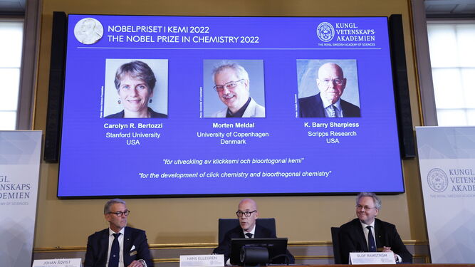 Anuncio de los ganadores del Nobel de Química.