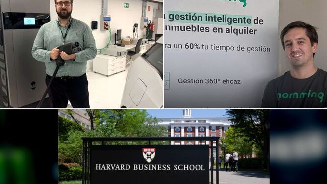Los fundadores de Wallbox y homming y la Harvard Business School.