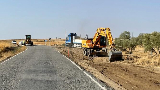 Obras de mejora en la carretera CO-7411 entre Villaralto y El Viso.