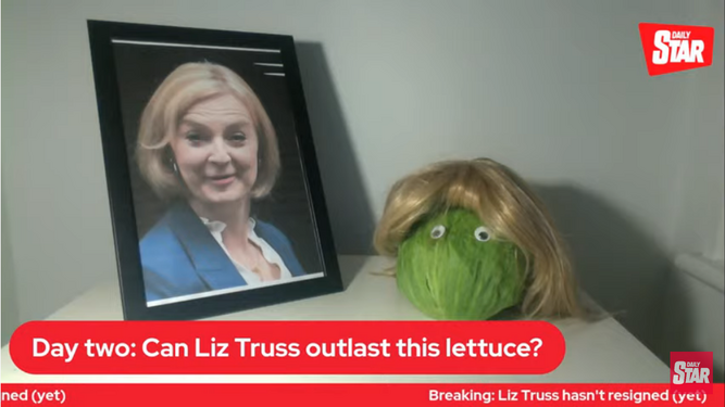 ¿Liz Truss o una lechuga? Un tabloide británico se pregunta quién durará más