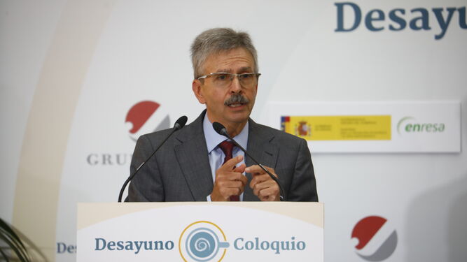 El presidente de Enresa, José Luis Navarro, durante su intervención.