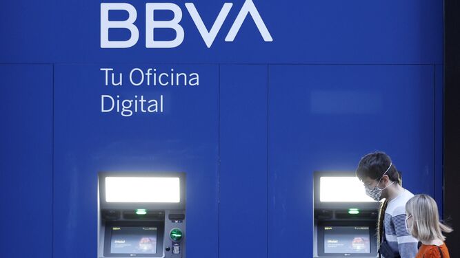 Una oficina digital del banco BBVA en Bilbao.