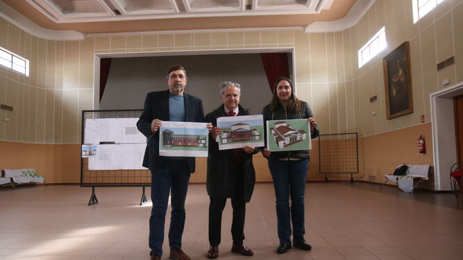 Chofles, Fuentes y Gómez Calero presentan los planos del proyecto en el centro Osio.