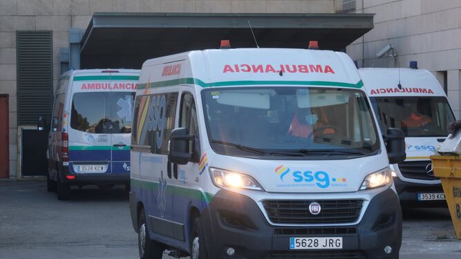Una ambulancia en el Hospital Reina Sofía.