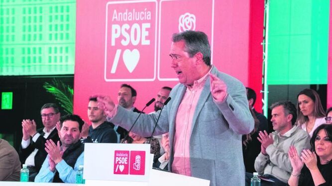 Juan Espadas durante su intervención ante el Comité Director del PSOE.