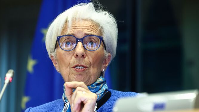 Christine Lagarde, durante su comparecencia en la Comisión de Asuntos Económicos del Parlamento Europeo