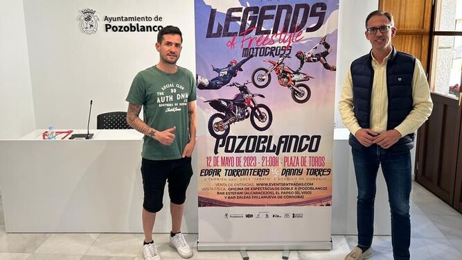 Imagen de la presentación del evento de motocross 'freestyle' que se celebrará en Pozoblanco.
