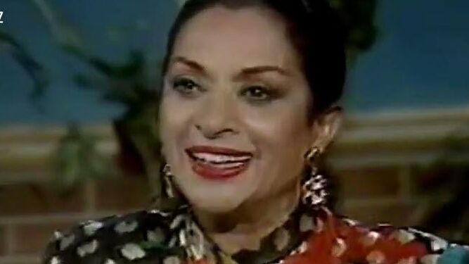 Lola Flores en el programa 'Tres más una', en 1989