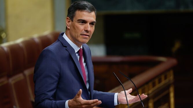 El presidente del Gobierno, Pedro Sánchez, comparece en el pleno del Congreso.
