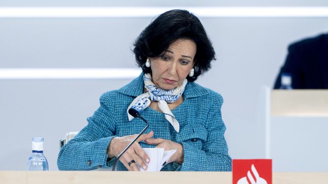 Ana Botín, presidenta del Banco Santander, en la última junta de accionistas