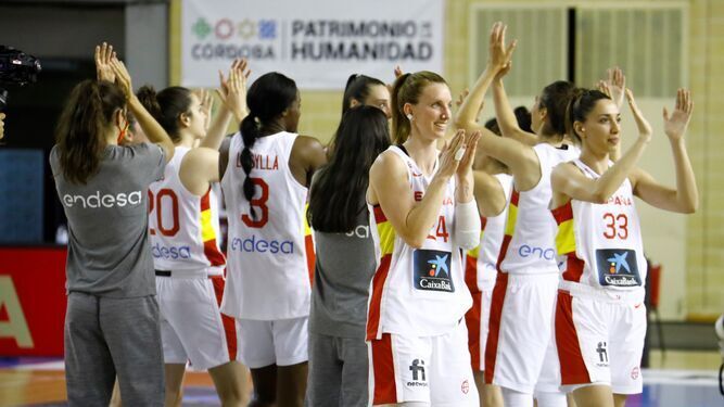 Las jugadoras de la selección española femenina en su última visita a Córdoba.