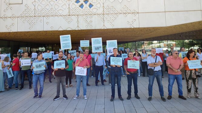 Huelga de los funcionarios judiciales en la Ciudad de la Justicia de Córdoba.