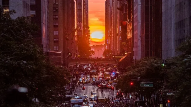 El Manhattanhenge, la mejor puesta de sol del año en Nueva York