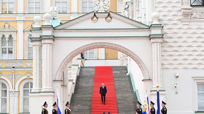 El presidente ruso, Vladimir Putin, a su llegada a la ceremonia en Moscú.