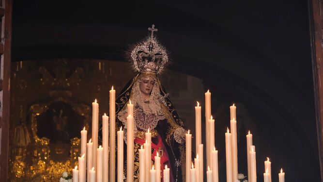 La Virgen de la Quinta Angustia, durante su salida extraordinaria del pasado 16 de junio.