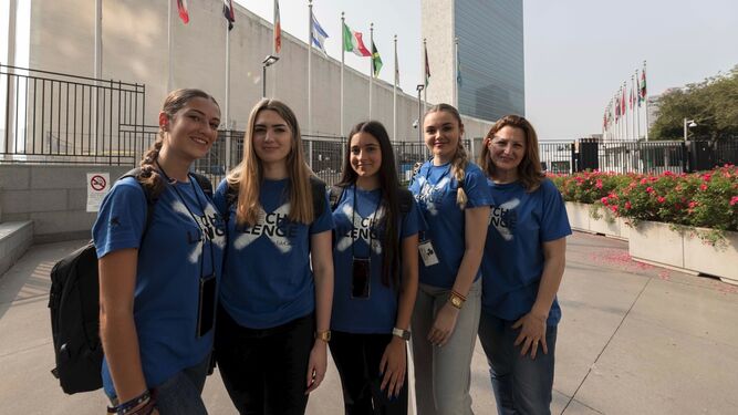 Las Naciones Unidas reciben a cuatro estudiantes cordobesas para escuchar sus propuestas sociales y sostenibles