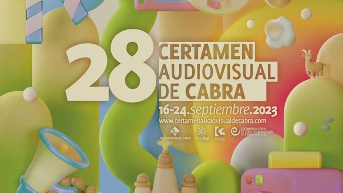 Cartel del 28 Certamen Nacional de Creación Audiovisual de Cabra.
